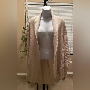 VICI KIERCEY oversized cardigan in cream size S/M crochet acrylic
